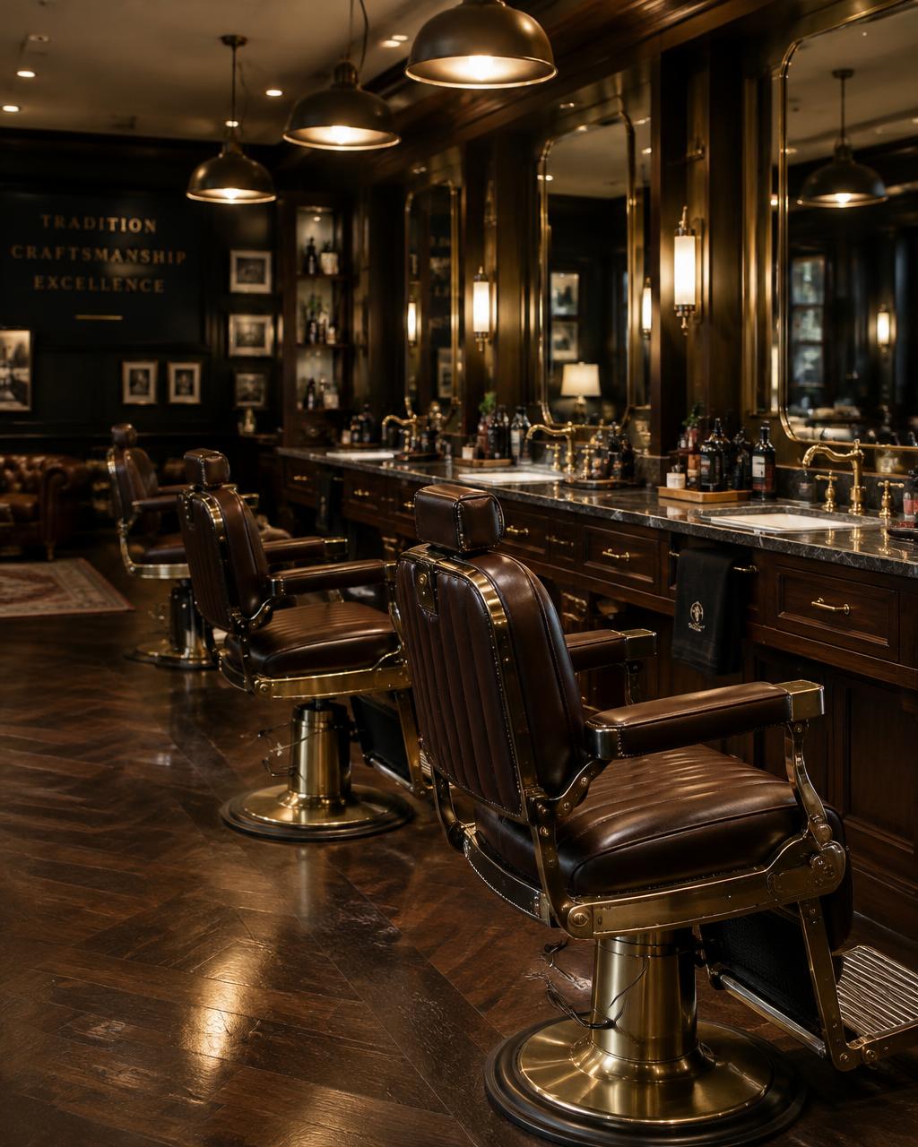 Interior da barbearia Black Label